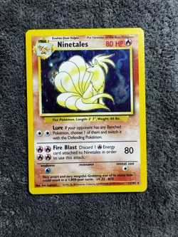 Pokemon TCG Ninetales Base Set Holo Unlimited Rare Card 12/102 - Image 1