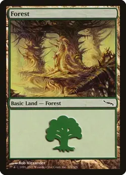 1x Forest (#304) - Foil NM Eng MTG - Mirrodin - Image 1