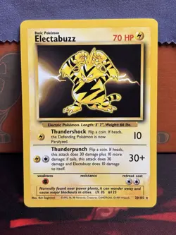 Electabuzz 20/102 Base Set Non Holo Rare Pokemon TCG 1999 - Image 1