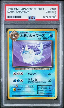 1997 POKEMON JPN ROCKET #134 DARK VAPOREON PSA 10 - Image 1