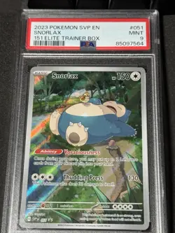 Pokemon Snorlax 151 ETB Promo SVP EN 051 PSA 9 Mint - Image 1