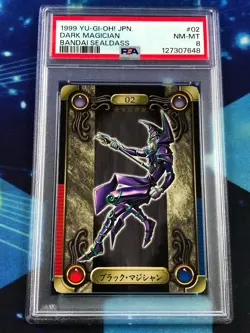 Yugioh 1999 Dark Magician #02 - JPN Bandai Sealdass PSA 8 Graded Card! - Image 1