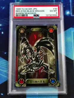 Yugioh 1999 Red Eyes Black Dragon #30 - JPN Bandai Sealdass PSA 6 Graded Card! - Image 1