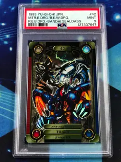 Yugioh 1999 Blue Eyes / Red Eyes #42 - JPN Bandai Sealdass PSA 9 Graded Card! - Image 1
