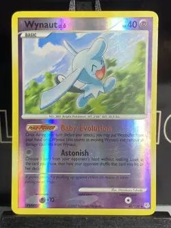 Wynaut 42/130 Reverse Holo NM -Rare Holo Pokemon Card- Diamond And Pearl - Image 3