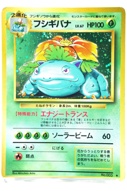 Venusaur LV.67 HP100 Holo No.003 Japanese Pokemon Card Base Set Vintage - Image 1