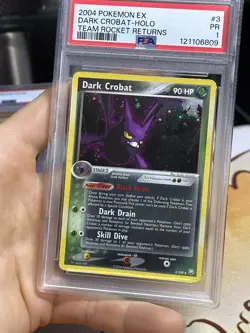 PSA 1 Dark Crobat 3/109 EX Team Rocket Returns 2004 Holo SWIRL Pokemon Card TCG - Image 3