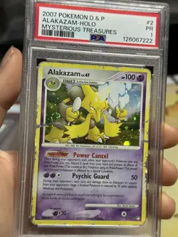 PSA 1 Alakazam 2/123 Mysterious Treasures 2007 Holo Rare SWIRL Pokemon Card TCG - Image 3