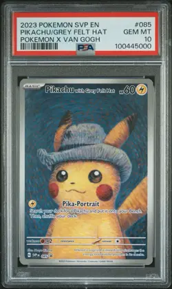 Pikachu Promo Card Grey Felt Hat 085 Sv: Scarlet & Violet PSA 10 Gem Mint - Image 3