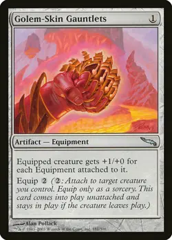 1x Golem-Skin Gauntlets - NM English MTG - Mirrodin - Image 1