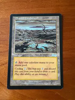 MTG CCG Stronghold Blasted Landscape Single - Image 1