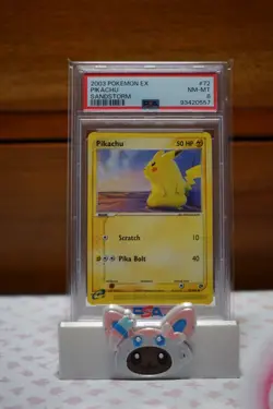 PSA 8 NM-MT Pikachu EX Sandstorm 2003 #72 Pokemon - Image 1