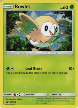 Rowlet SM153 Promo Holo SM Promos NM Pokemon - Image 1