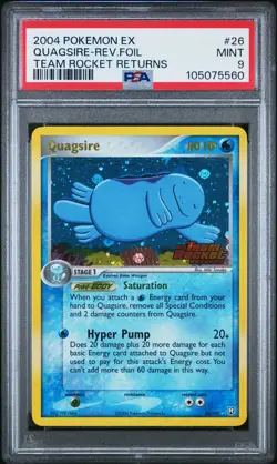 2004 POKEMON EX TEAM ROCKET RETURNS #26 QUAGSIRE-REVERSE FOIL PSA 9 - Image 1