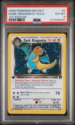 2000 POKEMON ROCKET #5 DARK DRAGONITE-HOLO 1ST EDITION PSA 6 - Image 1
