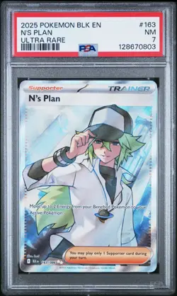 2025 Pokemon SV: BLK EN-Black Bolt #163/086 N's Plan PSA 7 - Image 1