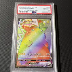 2020 Pokemon Sword & Shield Vivid Voltage #188 Pikachu VMAX FA Secret PSA 10 - Image 1