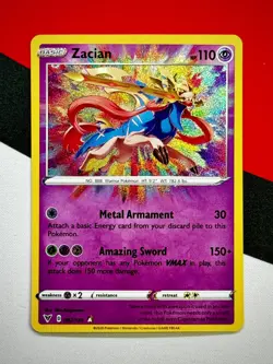 Zacian Amazing Rare 082/185 Holo Vivid Voltage Pokemon PACK FRESH - Image 1