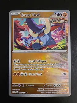 Great Tusk (Master Ball Pattern) - 055/131 Holo Prismatic Evolutions Pokemon NM - Image 1