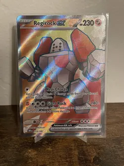 Pokemon TCG Regirock EX Full Art Ultra Rare Holo Card 214/182 Destined Rivals NM - Image 1