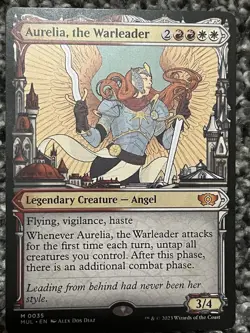 Aurelia The War leader March Of The Machines Mythic Special Art Lightly Played - Image 1