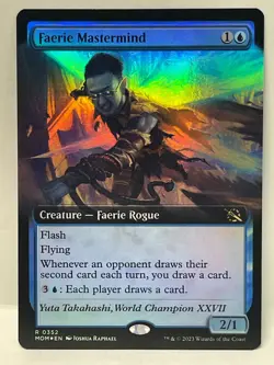 (4) MTG Faerie Mastermind Borderless Extended Art Foil 0352 - NM - Image 1