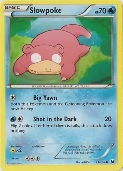 Pokemon - Slowpoke - 23/108 - Common - BW - Dark Explorers - NM - Image 1