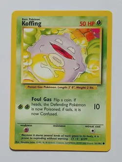 Pokemon - Koffing - Base Set 1999-2000 4th Print 51/102 - Common - NM - Image 1