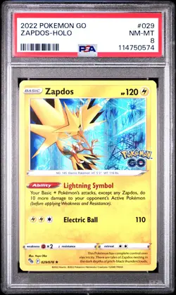 2022 POKEMON GO #029 ZAPDOS-HOLO PSA 8 - Image 1