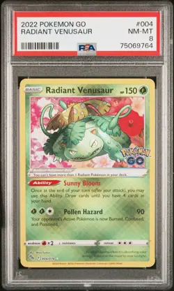 2022 POKEMON GO #004 RADIANT VENUSAUR PSA 8 - Image 1