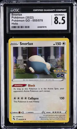 2022 POKEMON POKEMON GO HOLO #055/078 SNORLAX CGC 8.5 - Image 1