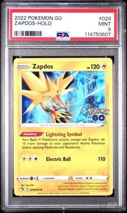2022 POKEMON GO #029 ZAPDOS-HOLO PSA 9 - Image 1