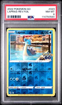 2022 POKEMON GO #023 LAPRAS-REVERSE FOIL PSA 8 - Image 1