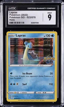 2022 POKEMON POKEMON GO, HOLO #023/078 LAPRAS CGC 9 - Image 1