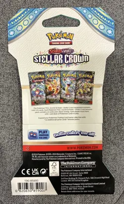 Pokemon TCG: Stellar Crown Sleeved Booster Pack - New - Cinderace art variant - Image 2