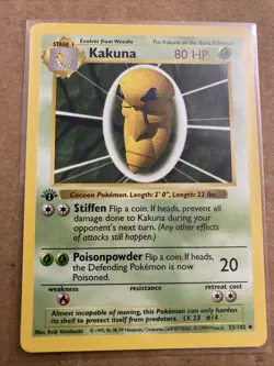 Pokemon TCG Kakuna Base Set 33/102 1st Edition Never Played Near Mint - Image 1