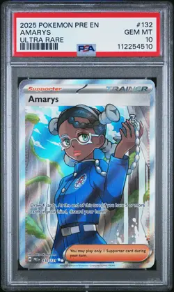 2025 POKEMON PRE EN-PRISMATIC EVOLUTIONS ULTRA RARE #132 AMARYS PSA 10 - Image 1