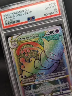 Pokemon TCG - Mewtwo 079/078 79/78 Vstar Rainbow Secret Rare Go PSA 10 Gem Mint - Image 1