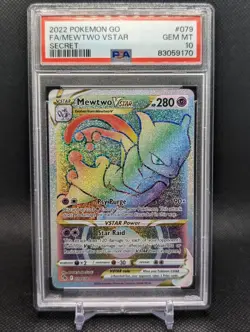 Pokemon TCG - Mewtwo 079/078 79/78 Vstar Rainbow Secret Rare Go PSA 10 Gem Mint - Image 2