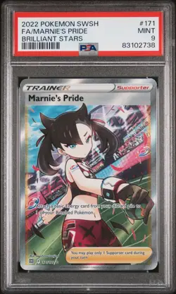 PSA 9 Marnie's Pride #171 Full Art 2022 Pokemon SwSh Brilliant Stars MINT - Image 1