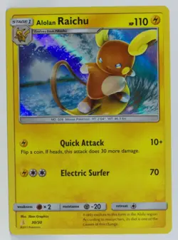 Pokemon Sun & Moon Trainer Kit #30/30 Alolan Raichu - Image 5