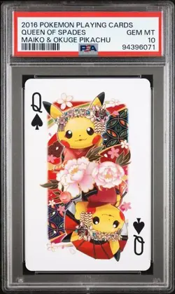 PSA 10 Set - 2016 Pokemon Maiko Okuge Pikachu King, Queen, Jack of Spades - Image 3
