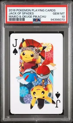 PSA 10 Set - 2016 Pokemon Maiko Okuge Pikachu King, Queen, Jack of Spades - Image 5