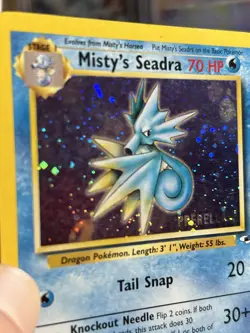 Pokemon TCG Misty's Seadra Holo Rare Gym Heroes Prerelease - Image 2