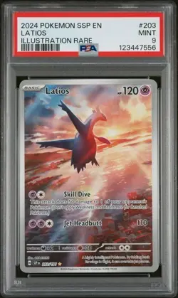 2024 POKEMON SSP EN-SURGING SPARKS ILLUSTRATION RARE #203 LATIOS PSA 9 - Image 1