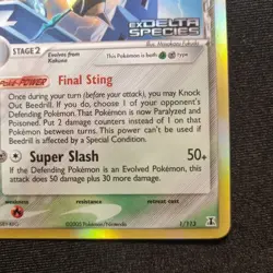 Beedrill Reverse Holo Stamped EX Delta Species 1/113 Pokemon TCG - NM - Image 5