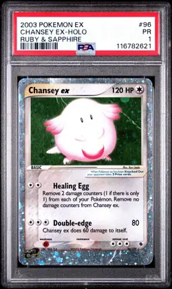 PSA 1 Chansey EX Ruby & Sapphire #96 2003 Pokemon E Reader PR - Image 1