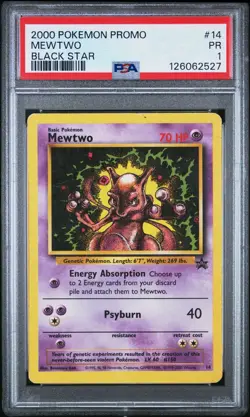 PSA 1 Mewtwo Black Star Promo #14 2000 Pokemon WoTC PR - Image 1