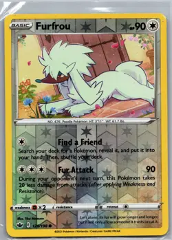 Furfrou 126/198 Reverse Holo SWSH06: Chilling Reign - Pokemon Card - NM - Image 1