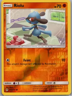 Riolu 102/214 Reverse Holo SM - Unbroken Bonds - Pokemon Card - NM - Image 1